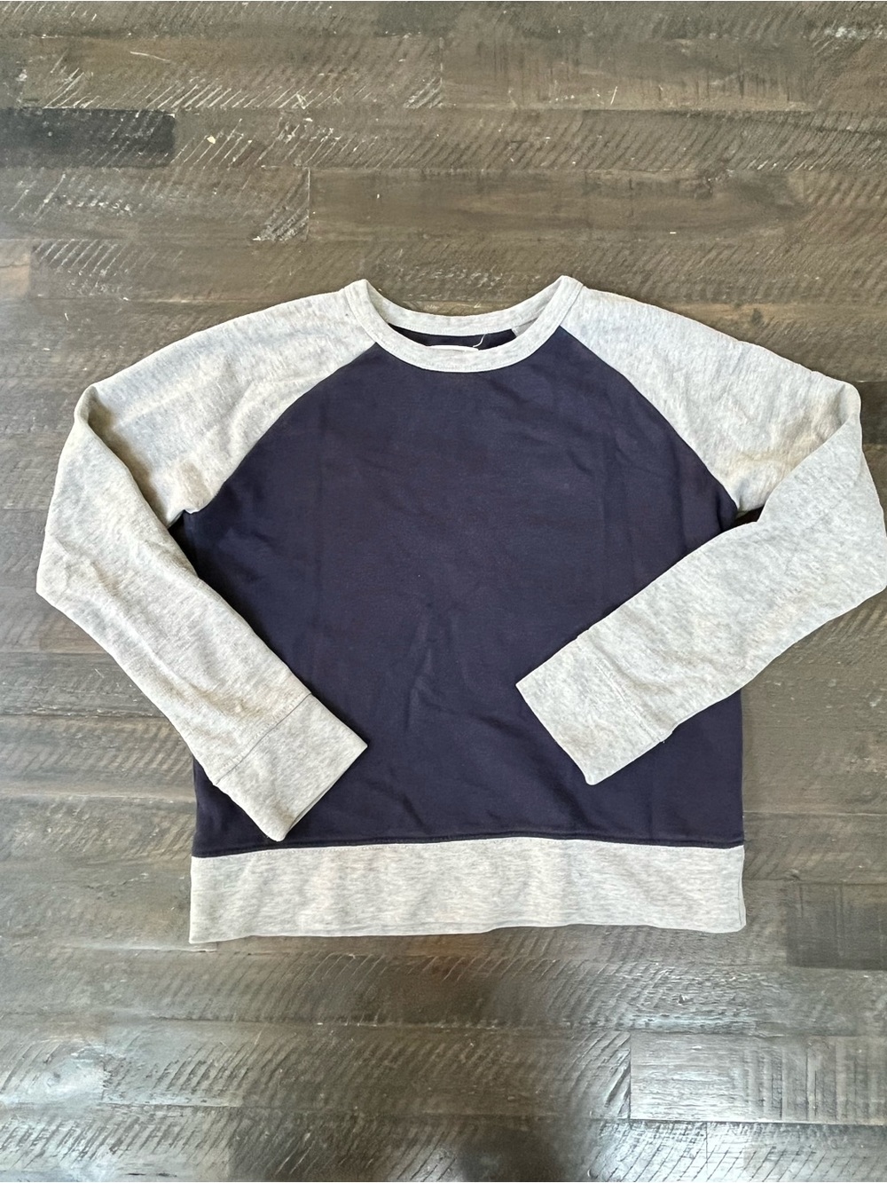 Crewcuts J Crew LOOK League Of Outstanding Kids Raglan Sweatshirt Navy Gray L 10